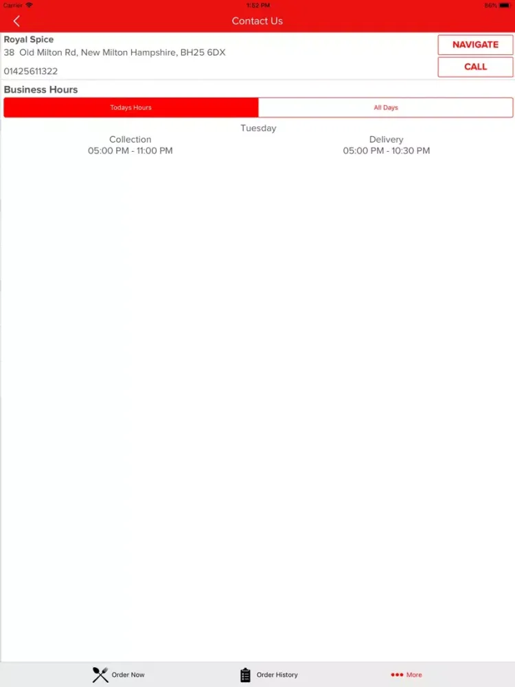 Zrzuty ekranu Royal Spice New Milton iPad 