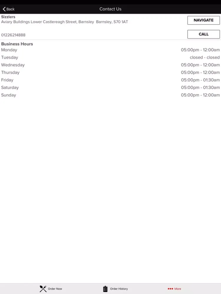 Скриншоты Sizzlers Barnsley iPad 