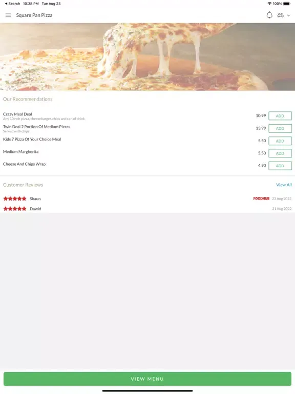 Square Pan Pizza iPad  Ekran Görüntüleri