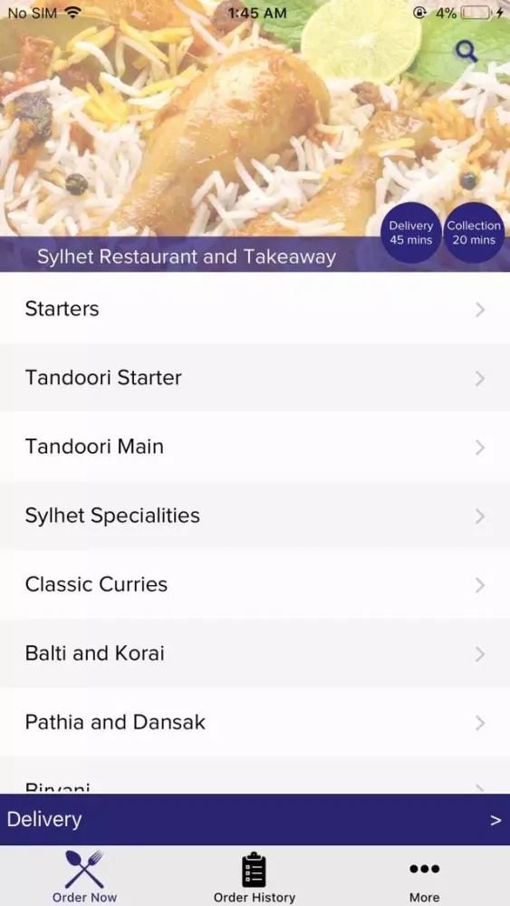 Capturas de tela do Sylhet Restaurant and Takeaway