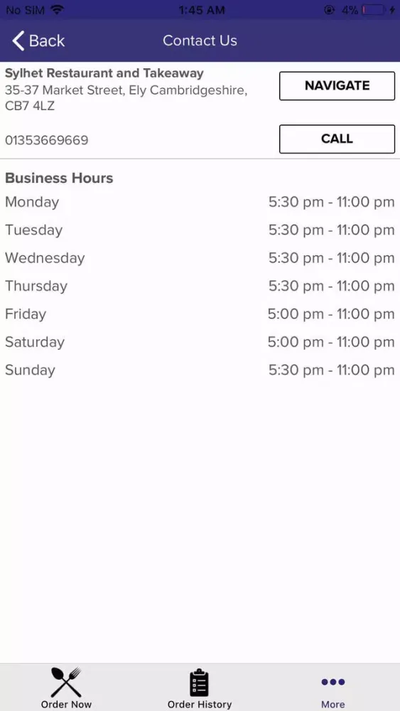 Capturas de tela do Sylhet Restaurant and Takeaway