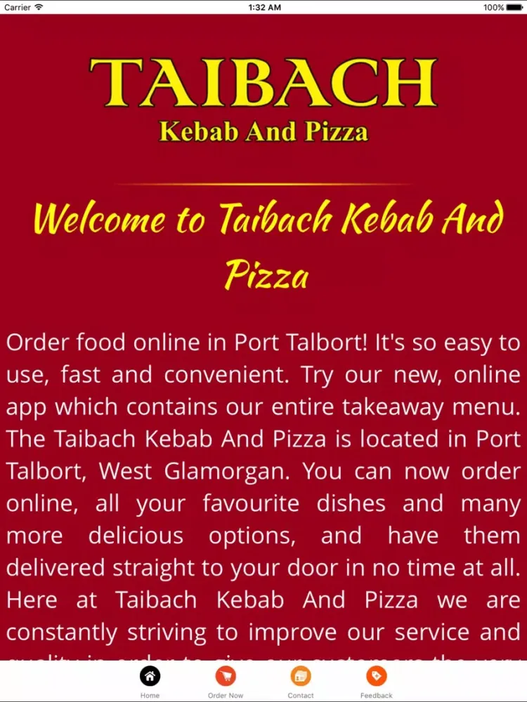 Taibach Kebab And Pizza iPad  স্ক্রিনশট
