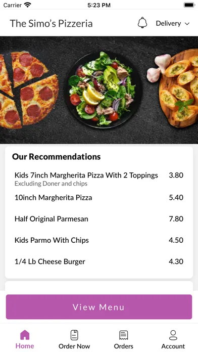 Ảnh chụp màn hình của The Simo's Pizzeria