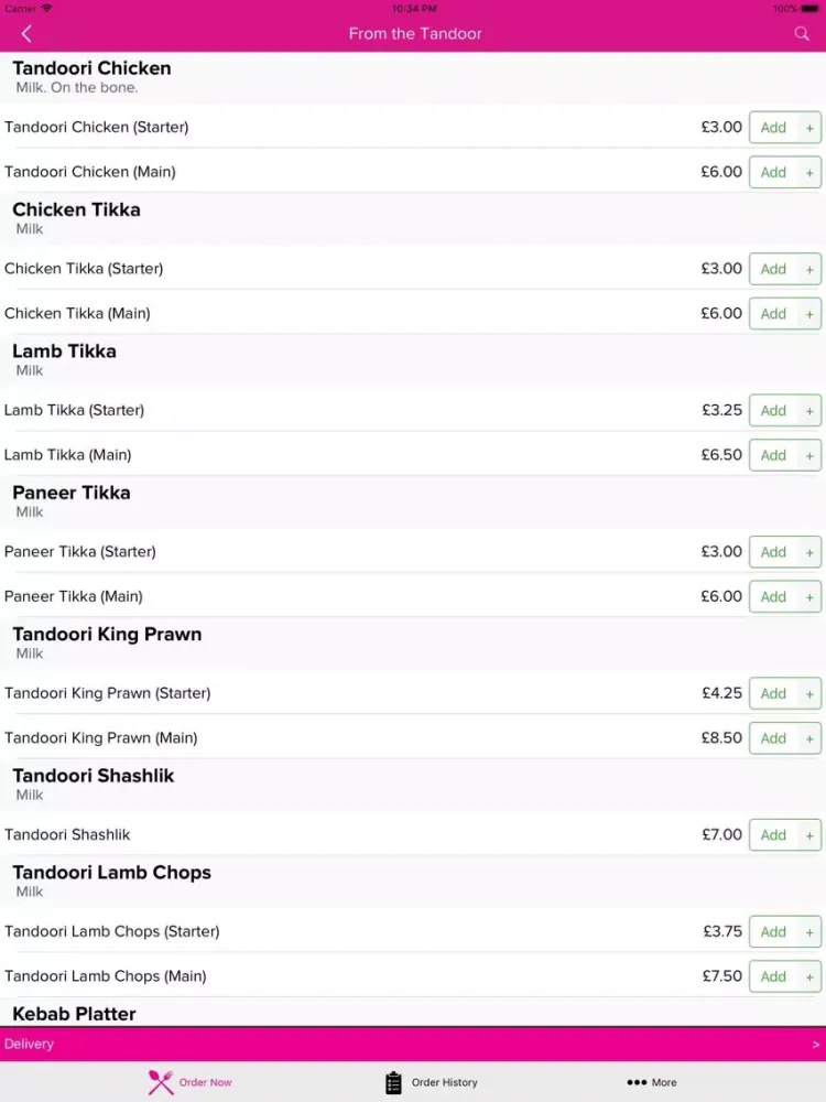 Tiffin Rasoi Barry iPad  Screenshots