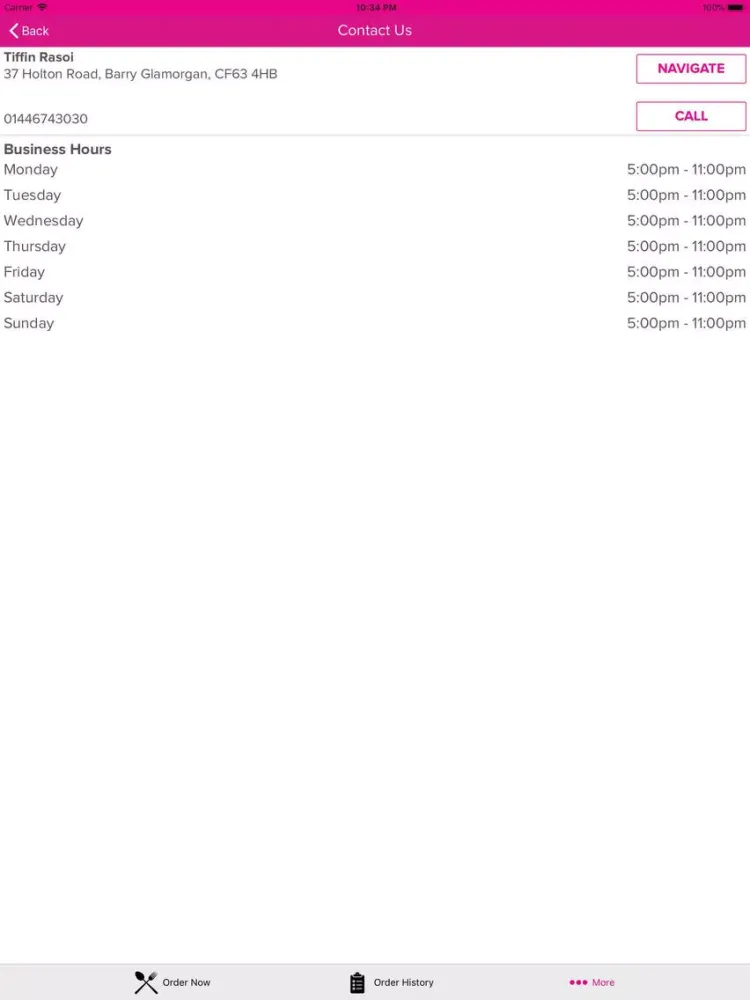Tiffin Rasoi Barry iPad  Screenshots
