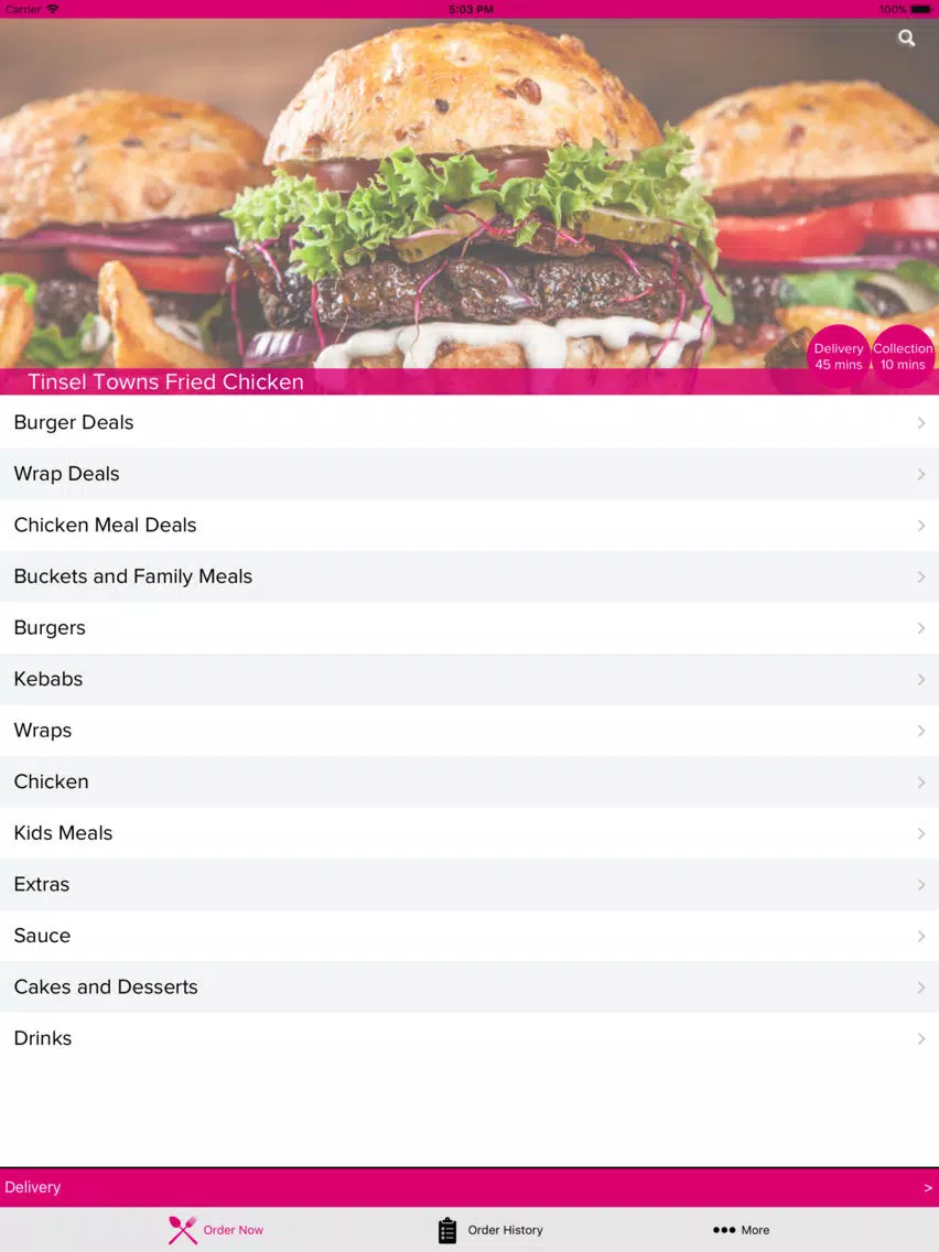 Tinsel Towns Fried Chicken iPad 应用截图