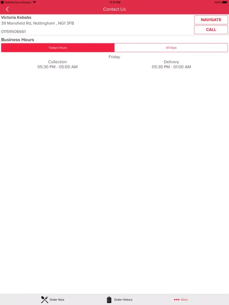 Victoria Kebabs Nottingham iPad  Screenshots