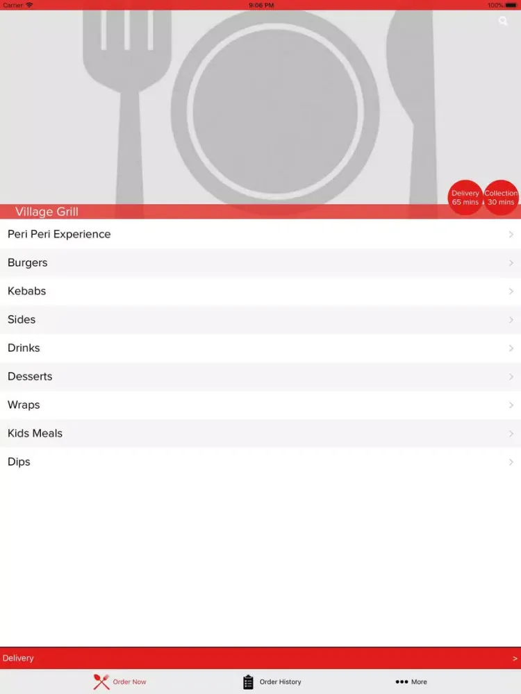 Tangkapan layar Village Grill iPad 