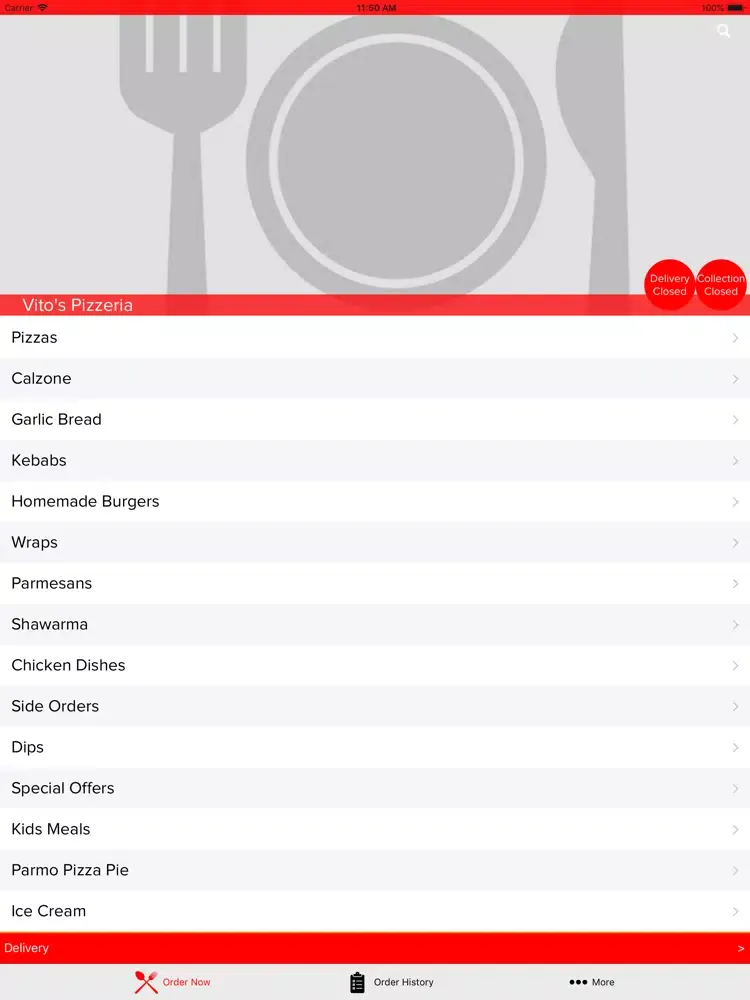 Zrzuty ekranu Vitos Pizzeria iPad 