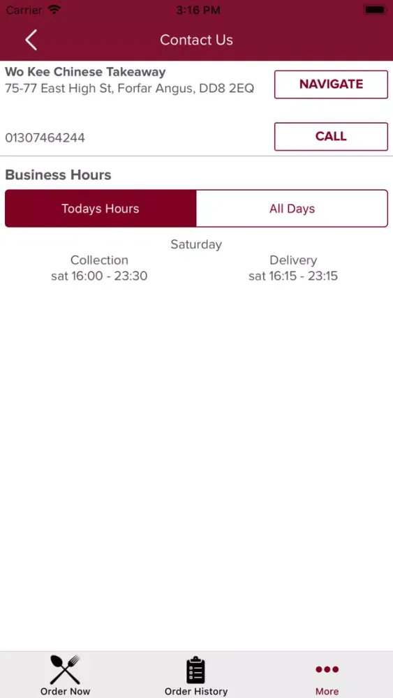 Screenshot di Wo Kee Chinese Takeaway