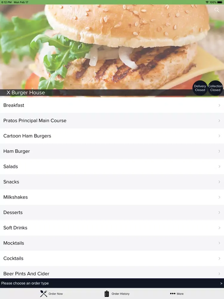 X Burger House MIDDLESEX iPad  スクリーンショット