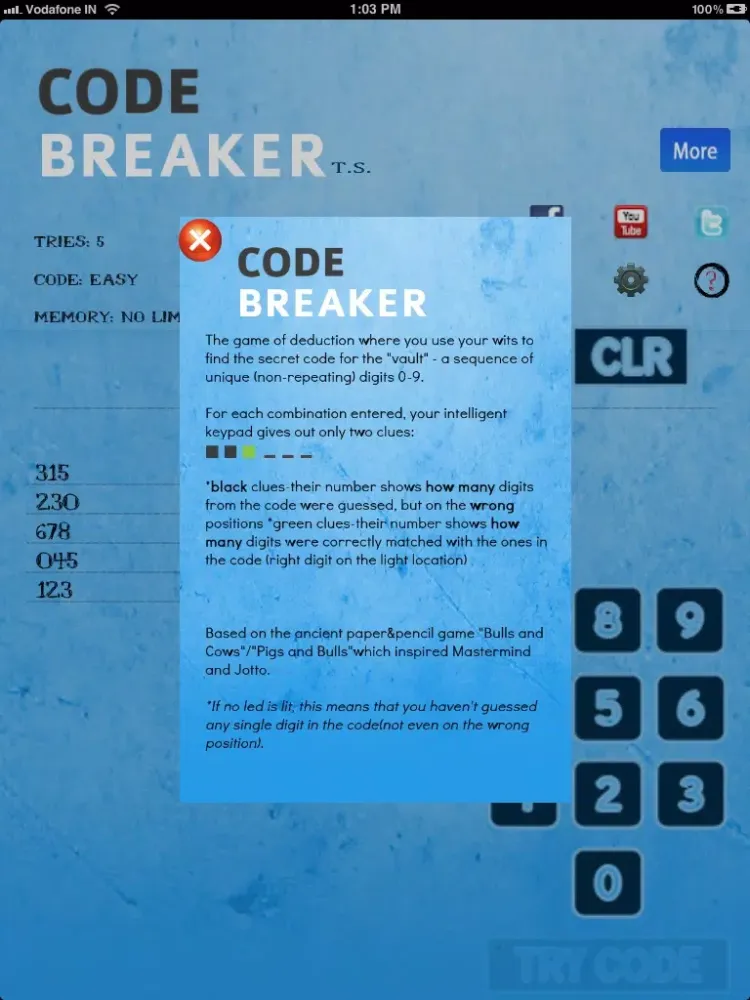 Capturas de tela do Puzzle Game Free Code Breaker iPad 