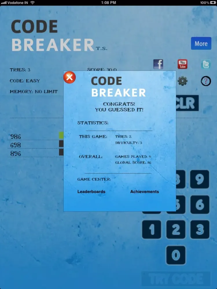 Capturas de tela do Puzzle Game Free Code Breaker iPad 