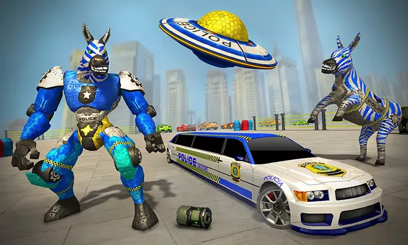 Police limo Zebra Robot 3D Screenshots