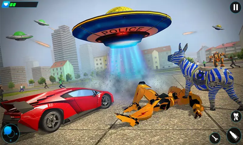 Police limo Zebra Robot 3D Screenshots