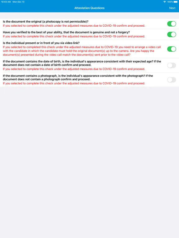 KPMG Right to Work Enterprise iPad  Screenshots