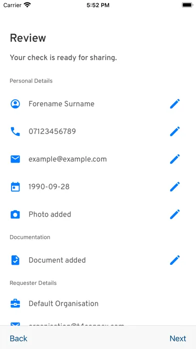 Capturas de pantalla de Experian Candidate RTW