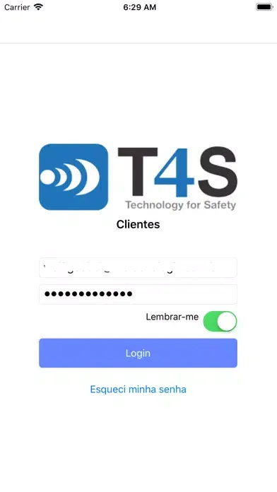 Capturas de tela do T4S Cliente