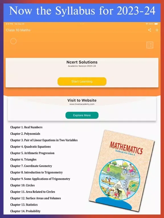 Capturas de pantalla de Class 10 Maths Solutions iPad 