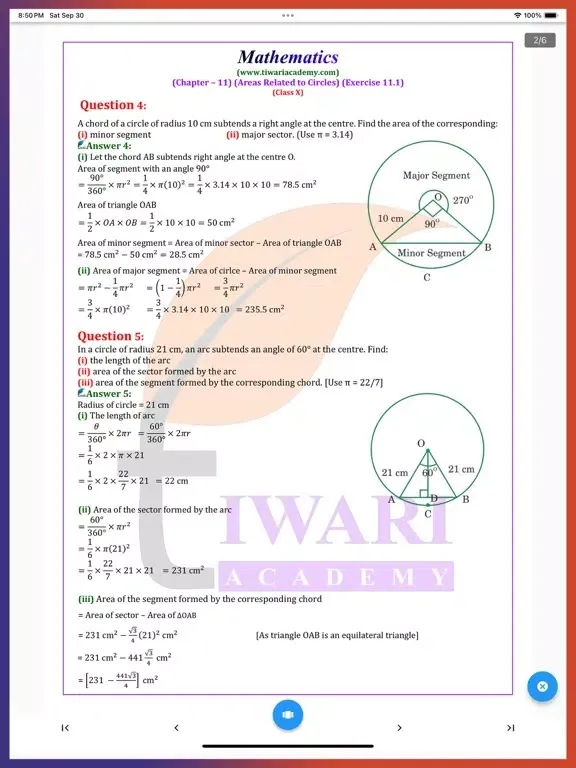 Capturas de pantalla de Class 10 Maths Solutions iPad 