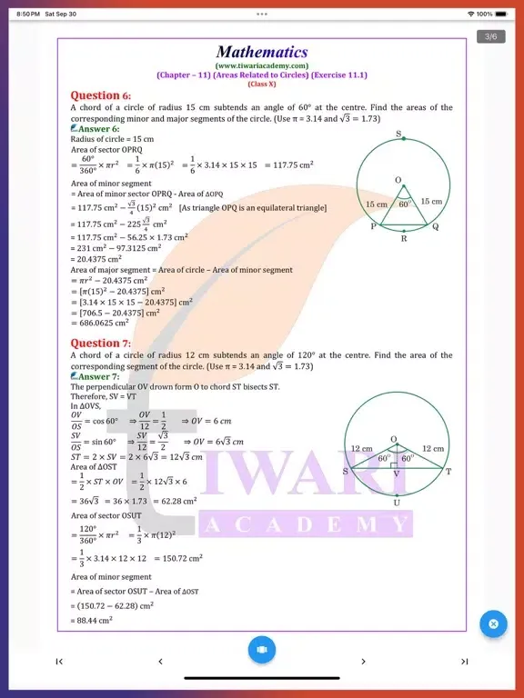 Capturas de pantalla de Class 10 Maths Solutions iPad 
