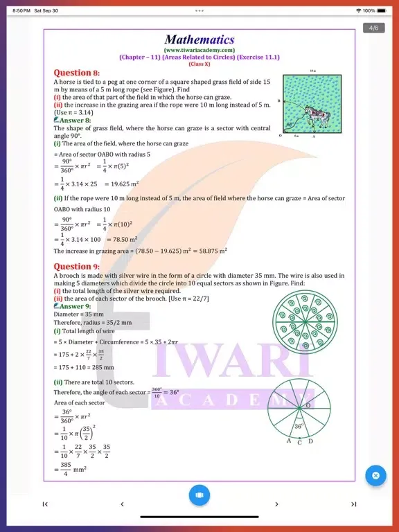 Capturas de pantalla de Class 10 Maths Solutions iPad 
