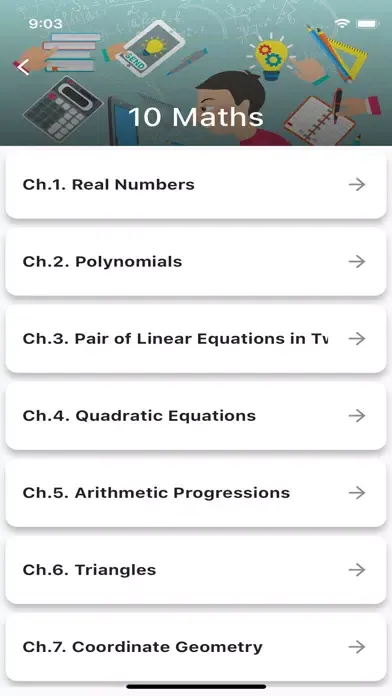 Capturas de pantalla de Class 10 Maths Solutions