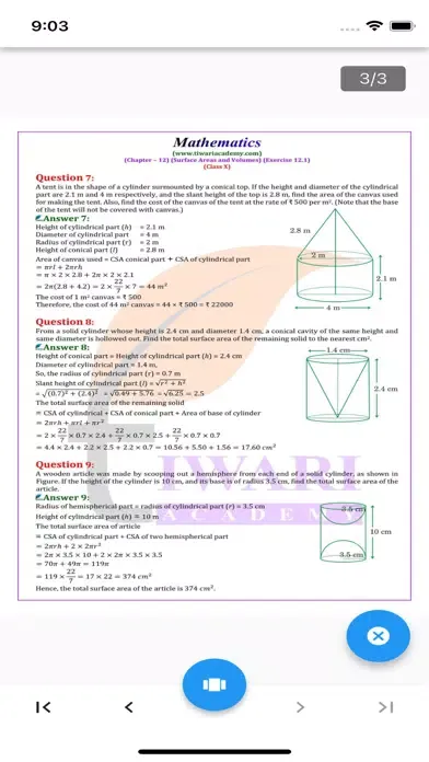 Capturas de pantalla de Class 10 Maths Solutions