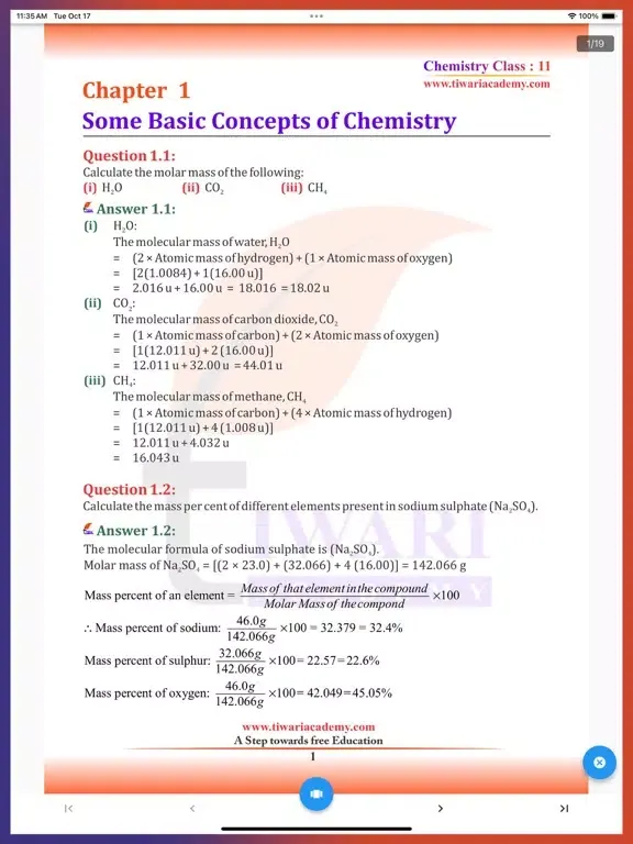 Zrzuty ekranu Class 11 Chemistry Solutions iPad 
