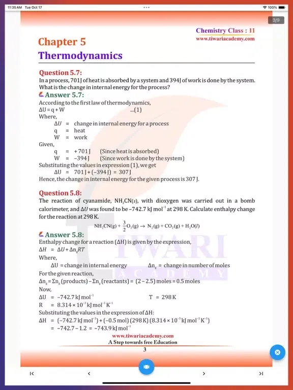 Zrzuty ekranu Class 11 Chemistry Solutions iPad 