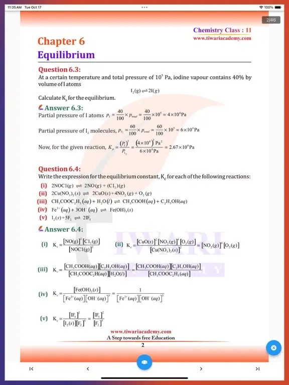 Zrzuty ekranu Class 11 Chemistry Solutions iPad 