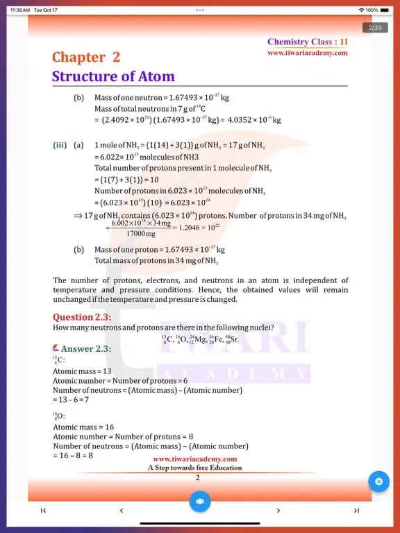 Zrzuty ekranu Class 11 Chemistry Solutions iPad 