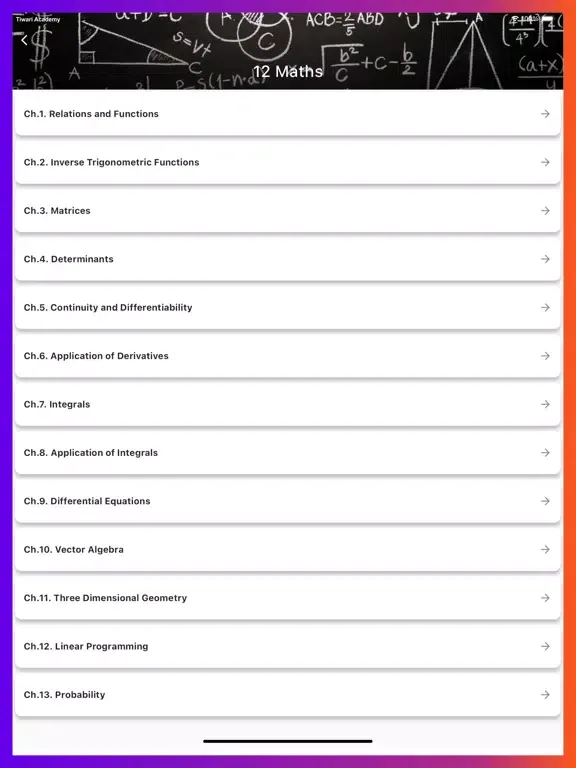 تصاویر Class 12 Maths Solutions iPad 