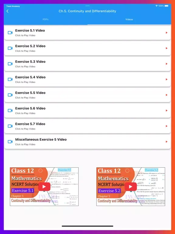 تصاویر Class 12 Maths Solutions iPad 