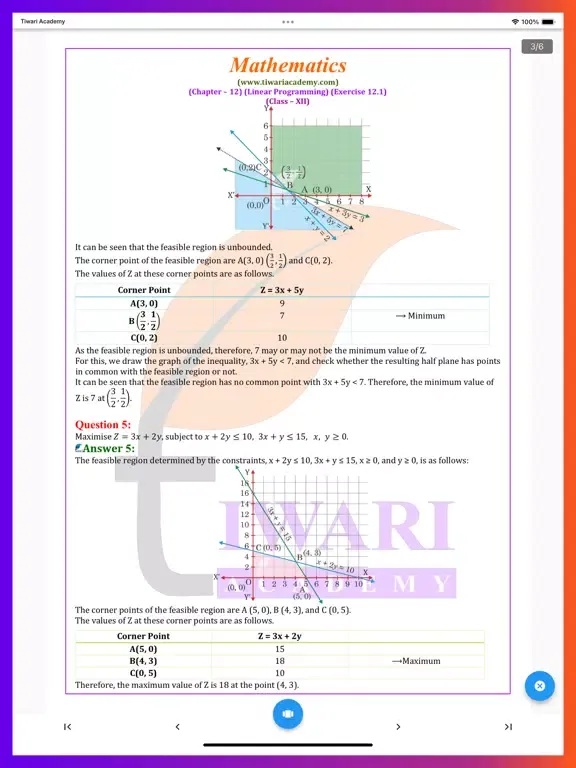 تصاویر Class 12 Maths Solutions iPad 