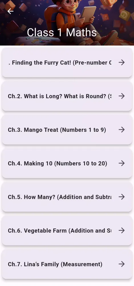 Tangkapan layar Class 1 Maths Joyful Guide