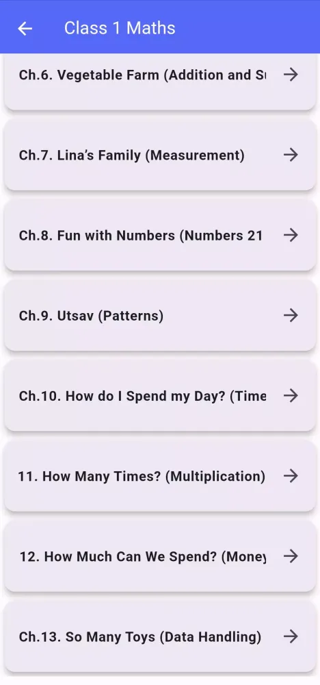 Tangkapan layar Class 1 Maths Joyful Guide