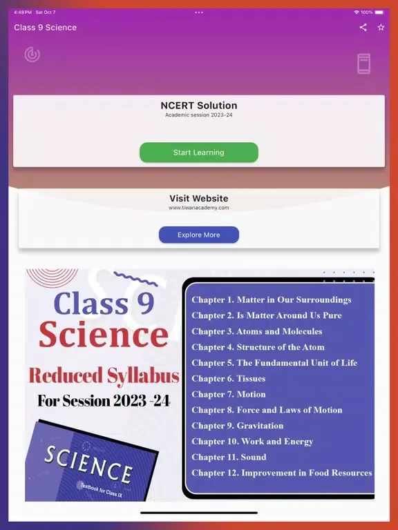 Class 9 Science Solutions iPad  স্ক্রিনশট