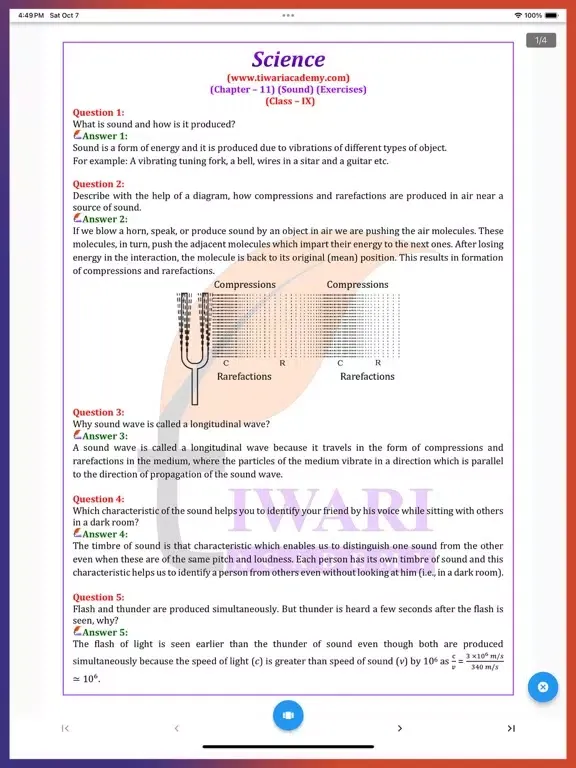 Class 9 Science Solutions iPad  স্ক্রিনশট