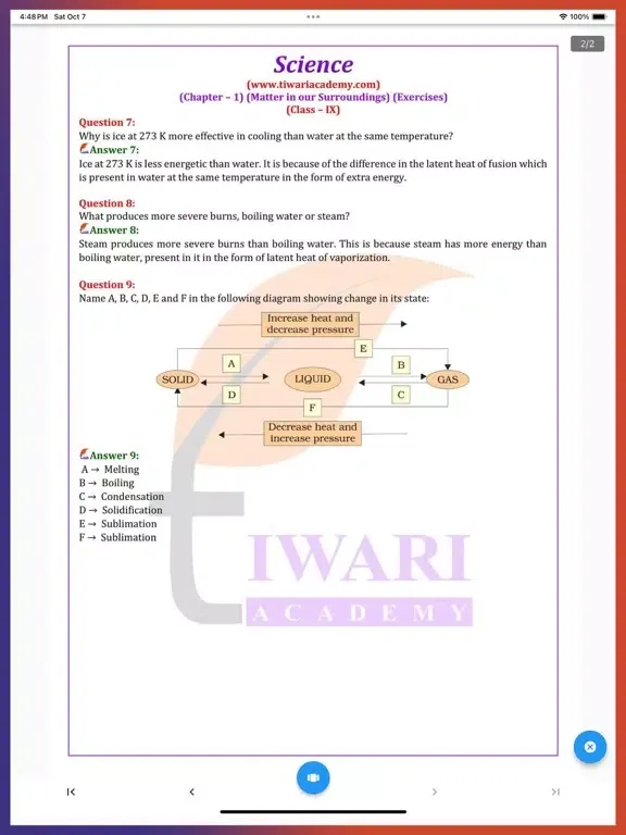 Class 9 Science Solutions iPad  স্ক্রিনশট