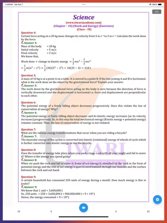 Class 9 Science Solutions iPad  স্ক্রিনশট