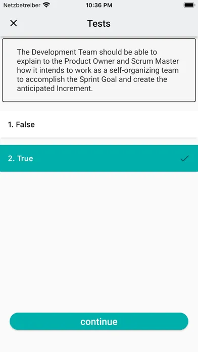 Ảnh chụp màn hình của Scrum Master Quiz
