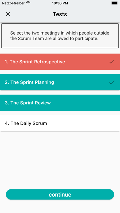 Zrzuty ekranu Scrum Master Quiz
