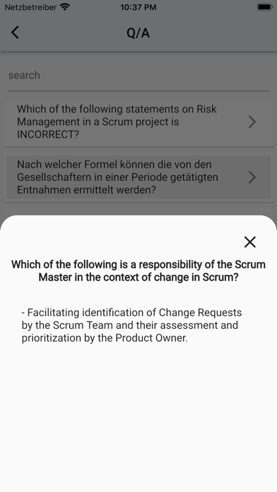 Zrzuty ekranu Scrum Master Quiz