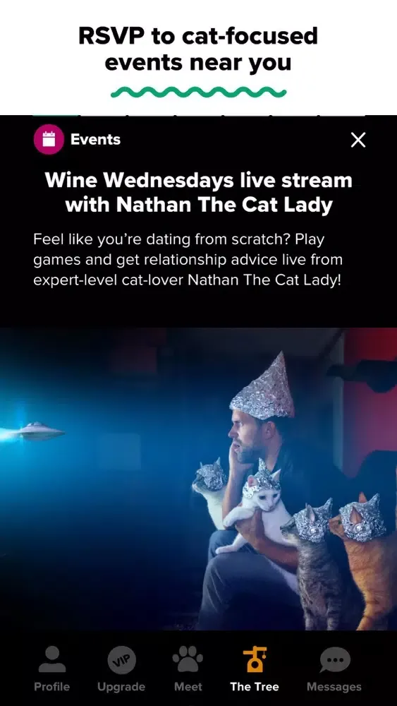 Tangkapan skrin Tabby: Cat Person's Dating App
