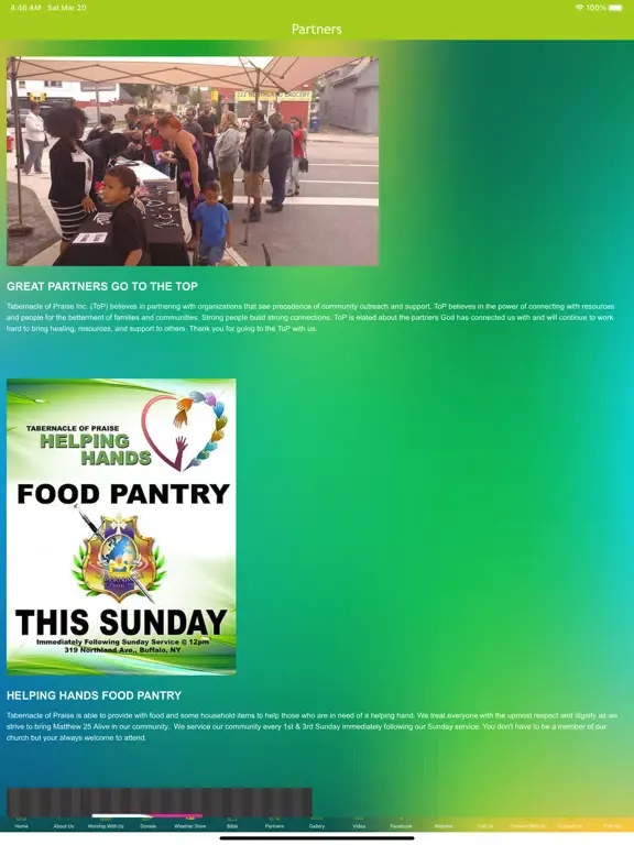 Capturas de tela do Tabernacle of Praise App iPad 