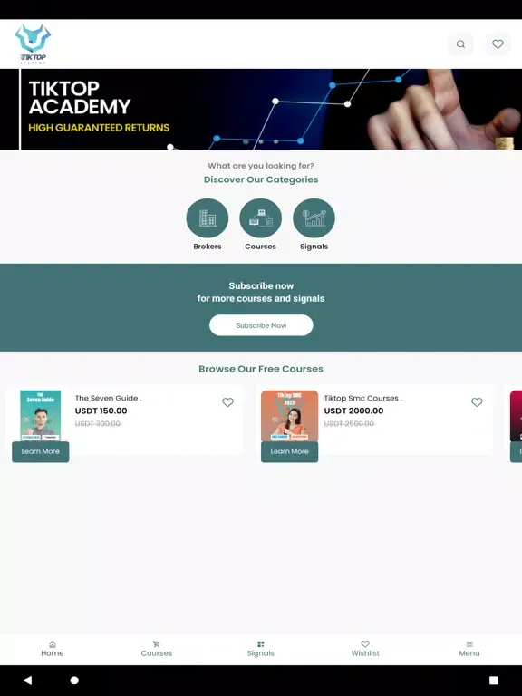 Tiktop Academy iPad  سکرین شاٹس