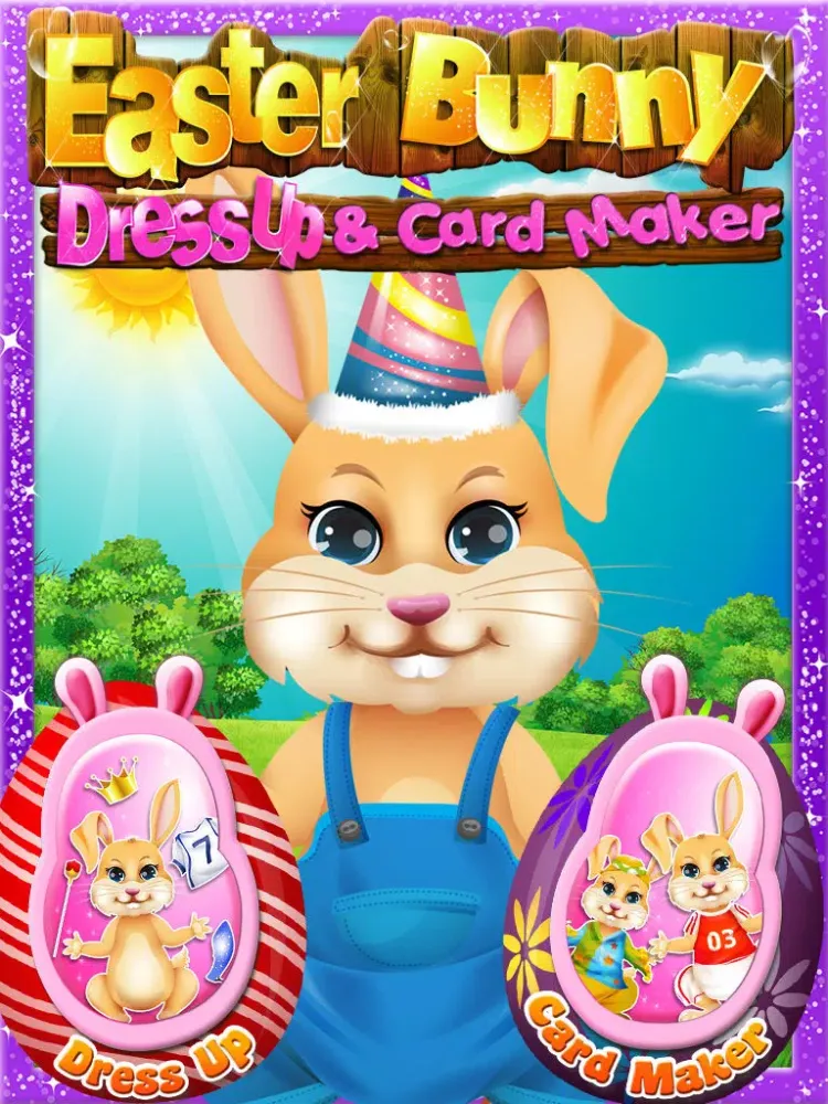 Easter Bunny Dress Up and Card Maker - Decorate Funny Bunnies & Eggs iPad  Screenshots
