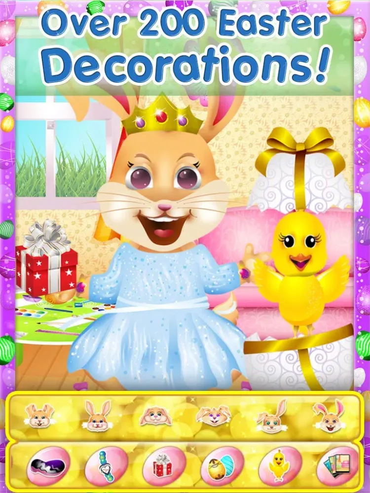 Easter Bunny Dress Up and Card Maker - Decorate Funny Bunnies & Eggs iPad  Screenshots