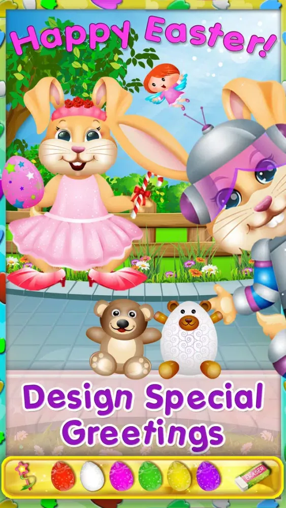 Easter Bunny Dress Up and Card Maker - Decorate Funny Bunnies & Eggs Screenshots
